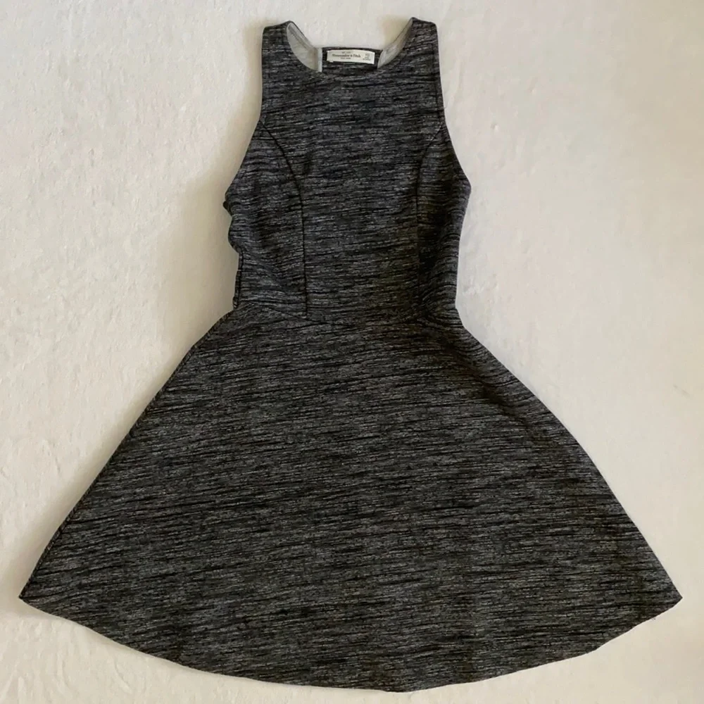 Abercrombie & Fitch | High Neck Skater Ladder Back Scuba Sleeveless Mini Dress - Picture 4 of 16